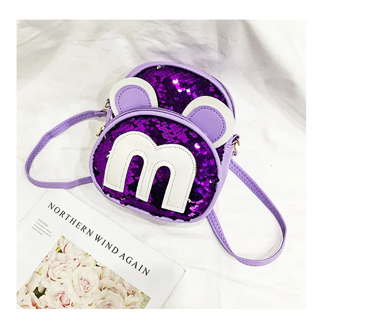 Детский плюшевый рюкзак, креативный рюкзак с пайетками, милый Микки Минни, универсальная сумка принцессы на плечо для мальчиков и девочек, сумки