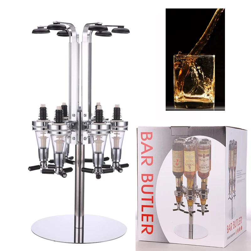 LM1211 Creative 6 Bottle wine rack Rotating Bar Cocktail Theroom Liquor