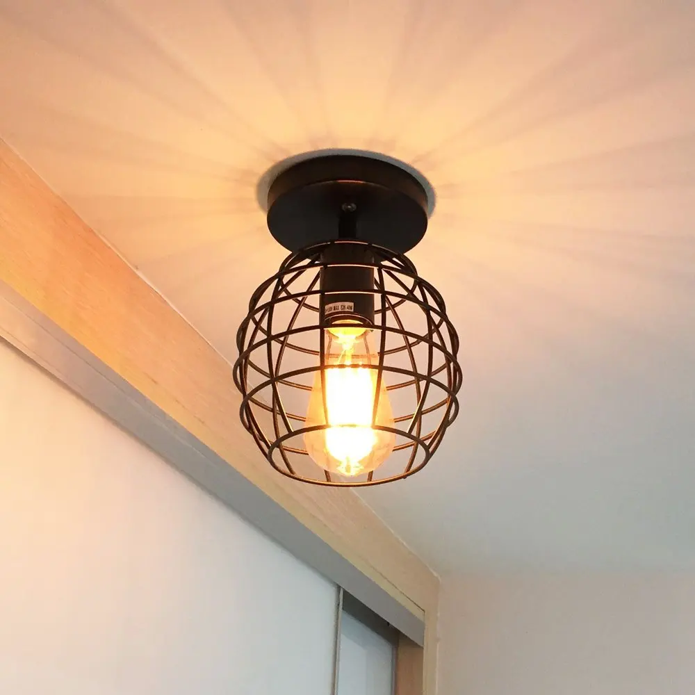 Flush Mount Luzes de Teto Estilo Industrial Do Vintage Praça Flush