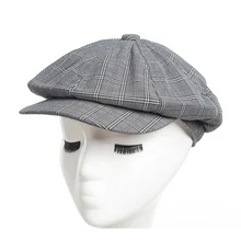 Восьмиугольная кепка, Модная хлопковая и льняная восьмиугольная кепка для леди, Осень-зима, унисекс, Элегантная кепка газетчика