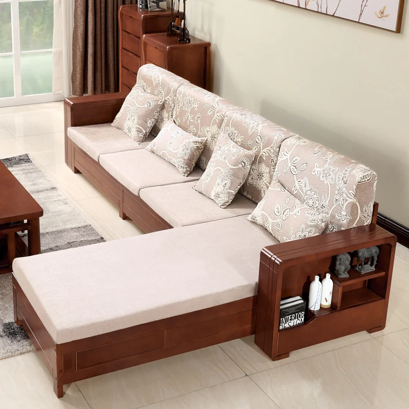 Furniture living room modern Solid wood Simple sofa coffee table combination