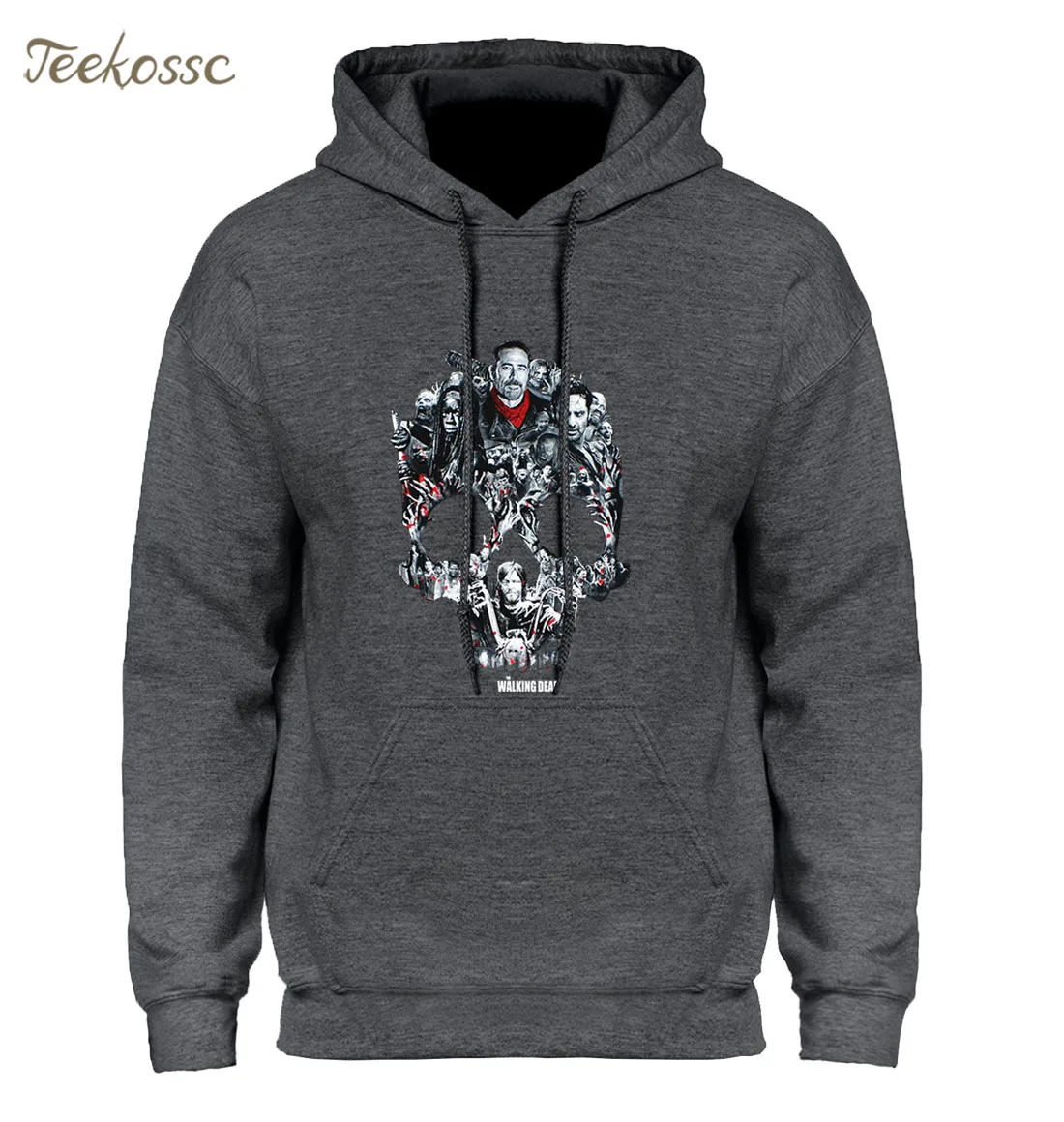 

Walking Dead Skull Montage Hoodie Hoodies Sweatshirt Men 2018 New Winter Autumn Hooded Hoody Hip Hop Streetwear Punk Sportswear