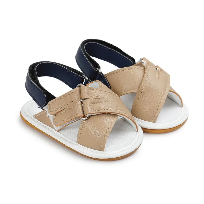 

Summer Sandals Boy and Girl Soft Leather Prewalker Soft Sole Genuine Leather Beach Sandals