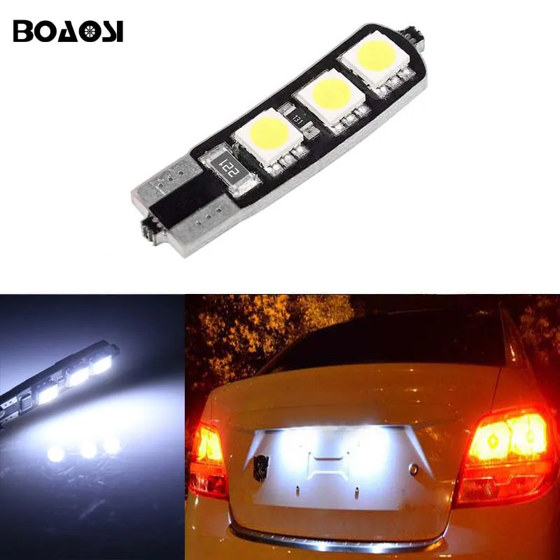 BOAOSI 1x T10 LED W5W Samsung 5050SMD Car License plate Light Bulbs For font b Chevrolet