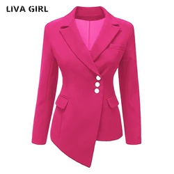 Chaqueta de Otoño Abrigo de Mujer Sólido Irregular de Manga Larga con Cuello en V Blazer Trajes Casual Chaqueta Delgada Chaqueta Outwear Color Caramelo Chaqueta de Otoño Abrigo de Mujer Sólido Irregular de Manga Larga con Cuello en V Blazer Trajes Casual Chaqueta Delgada Chaqueta Outwear Color Caramelo