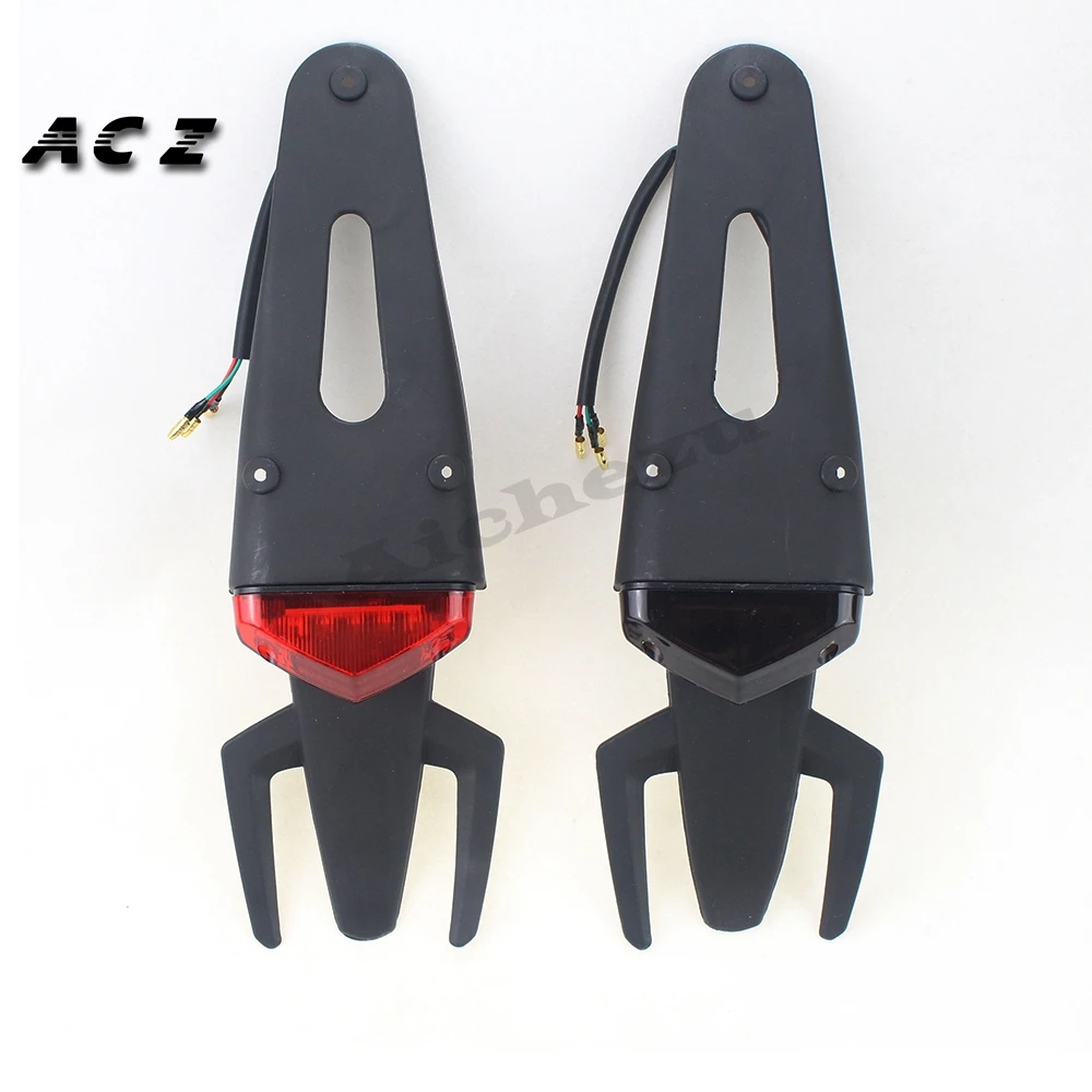 

ACZ Motorcycle Parts Rear Fender License Plate Bracket Holder 12V LED Taillight Brake Lamp Universal For Enduro Off-Road Bike