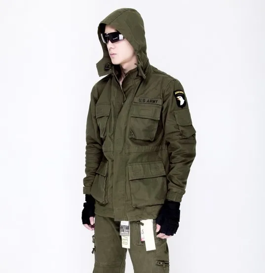 Уличная одежда США 101 армейская куртка ветровка куртка хлопок ястреб пальто с капюшоном