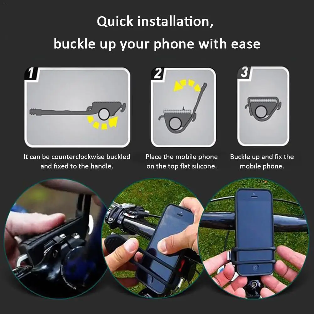 Top Silicone Bicycle Bike Mobile Phone Support Mountain Bike Navigation Shockproof Phone Holder Stand 1