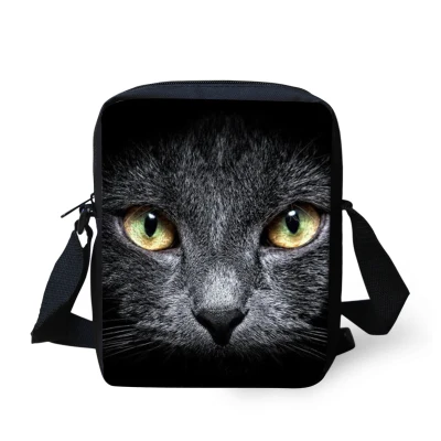 3D животное, черная кошка печать сумка-мессенджер для женщин повседневные сумки через плечо, дамская сумочка маленькая сумка через плечо Bolsos Mujer - Цвет: P002E