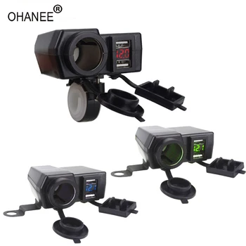 

Car-styling 12v/24v Waterproof Car Boat Motorcycle Dual Usb Charger Moto Beach ATV Led Voltmeter Car Cigarette Lighter Socket