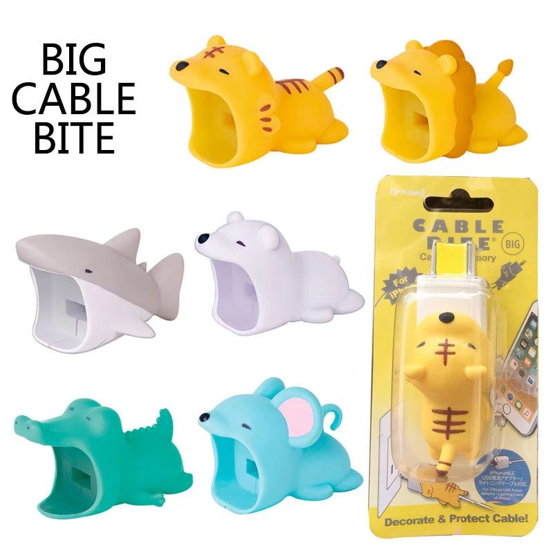 

1Pcs Cartoon Cute Animal Charger Protector Big Cable Bite Protection Cover Cute Charger Protective Cable Winder Dropshipping