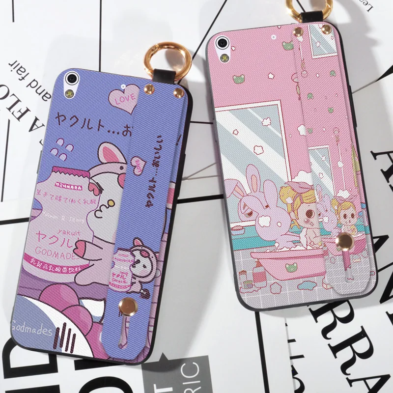 

Fashion Wrist Strap Cartoon Cases For Gionee Elife S5.1 GN9005 Animal Rabbit Printing TPU Cover For Fly IQ4516 IQ 4516