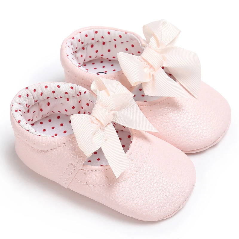 Повседневная детская обувь из искусственной кожи; обувь принцессы с бантом для новорожденных; мягкая детская кроватка; Новинка года