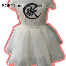 Женское Короткое платье без косточек, юбка-американка, юбка-баллон, мягкая органза, повседневные аксессуары для косплея Лолиты, цвет белый