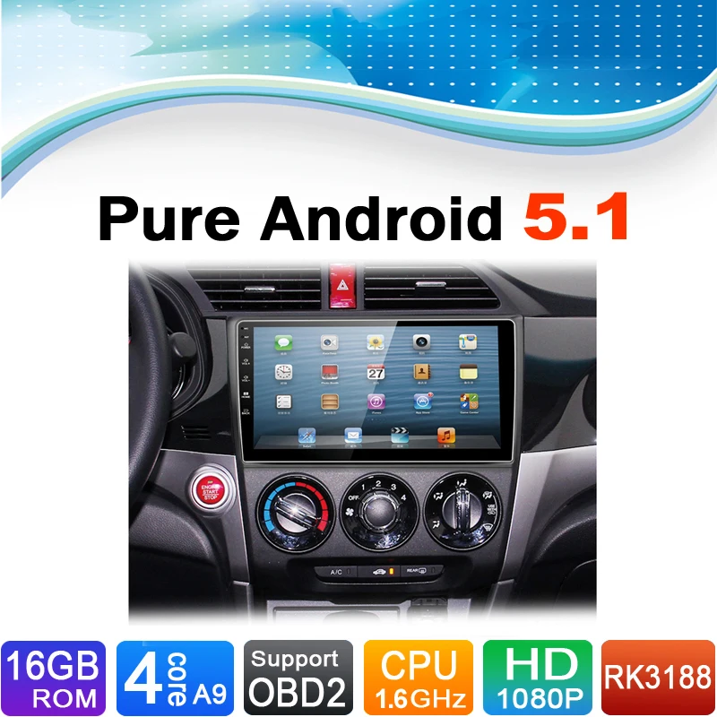 Pure Android 5.1.1 System Car DVD GPS Navigation System ...