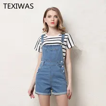 TEXIWAS джинсовые комбинезоны леди плюс размер джинсы комбинезон карман кнопка для ремешка Комбинезоны женские ковбойские карго Комбинезоны Шорты