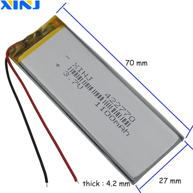 XINJ 3,7 V 1100 mAh литий-полимерный аккумулятор литий-ионный аккумулятор для телефона электронная книга вождения рекордер DIY планшетный ПК 422770