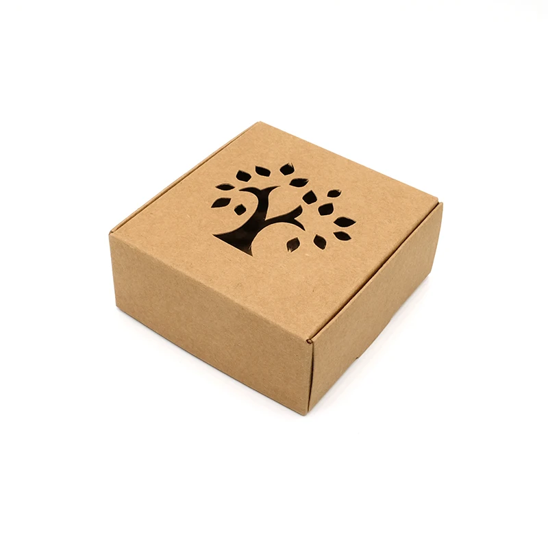 Полое дерево крафт-бумага подарочная коробка мыло ручной работы свадебные конфеты ручная крафт-упаковка коричневые оконные коробки