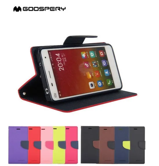 

Original MERCURY GOOSPERY Fancy Diary Leather Wallet Flip Case for Xiaomi Mi6 Mi 4i Redmi 3S Note 2 3 4 4X Max Xiaomi Note