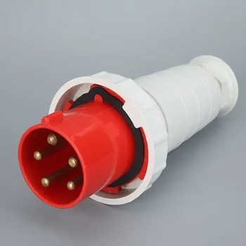 

5P 125A 3P+E+N IP67 Industrial plug socket connector 3-core 4-core 5-hole surface mounted aviation plug docking waterproof