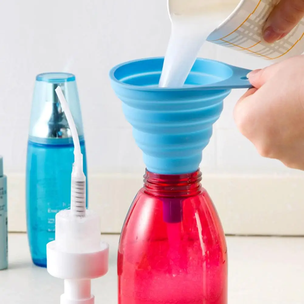 

1 Pcs Silicone Practical Portable Folding Funnel Kitchen Tool Oil Honey Funnels Wine Collapsible Style Hopper Kitchen Mini Tool