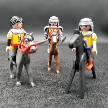 

1Pcs Playmobil Horse Saddle Warrior Soldier Knight Action Figures Castle Child Model Doll Building Block Role Play Toy X116