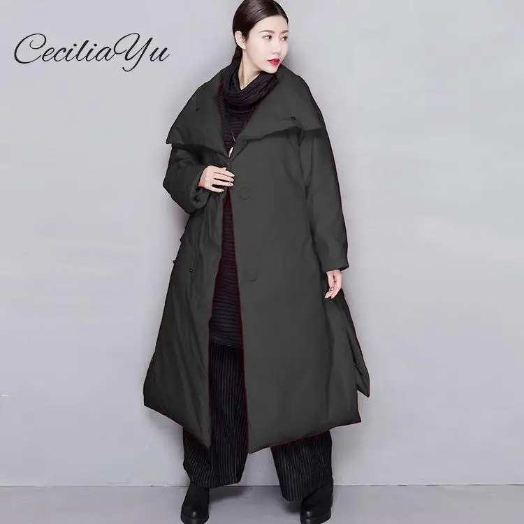 

Cecilia 2018 Winter New White Duck Down Jacket Large Size Winter Women's Jacket Down Jacket Women's Long Section Thickening Down