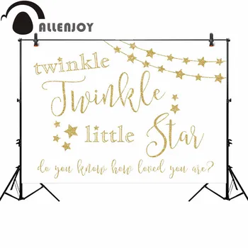 

Allenjoy photography backdrop gold twinkle little star background photo shoot prop photocall portrait customize printed