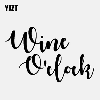 

YJZT 13.2CM*8.3CM Wine O'clock Vinyl Decal Car Sticker Black/Silver C3-1071