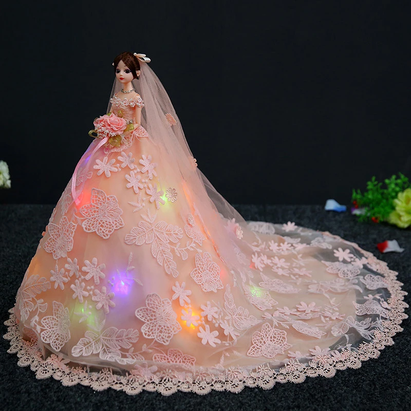 

90cm Large Skirt Wedding Light Princess Dolls Toys For Girls Handmade Dolls Lol Toys For Children Reborn Doll Toy Birthday Gifts