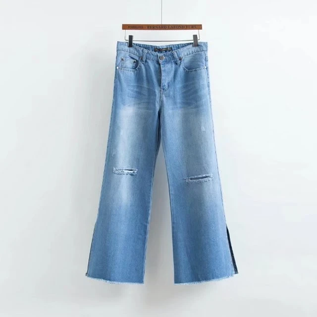 Aliexpress.com : Buy 80s Vintage Hole Ripped Flare Jeans Women 80s Vintage Hole Ripped Flare Jeans Women Sexy Side Leg Split Denim Wide Leg Pants 2017 - Aliexpress.com : Buy 80s Vintage Hole Ripped Flare Jeans Women