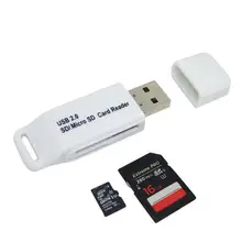 Высокая Скорость кард-ридер с USB2.0 MicroSD MicroSDHC с Т-образным ремешком карт-ридер компактный адаптер для флэш-карт-ридер Usb адаптер l0809#3