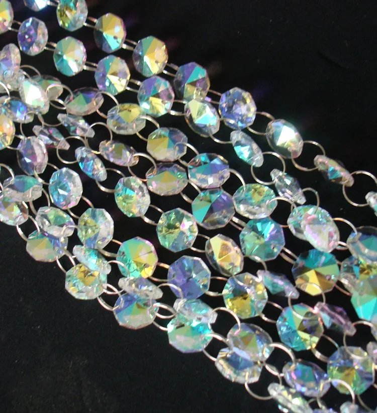 

5M AB color Crystal Beads Hanging Strand Wedding Manzanita Centerpiece Tree, octagon beads per strand for Birthday Parts Decor