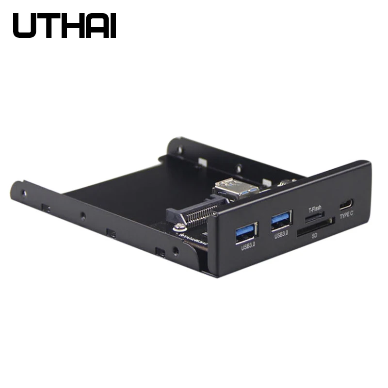 UTHAI G01 3 5 дюймов Передняя панель USB3.0 концентратор шт. SD/TF внешний кардридер 2 TYPE C 20