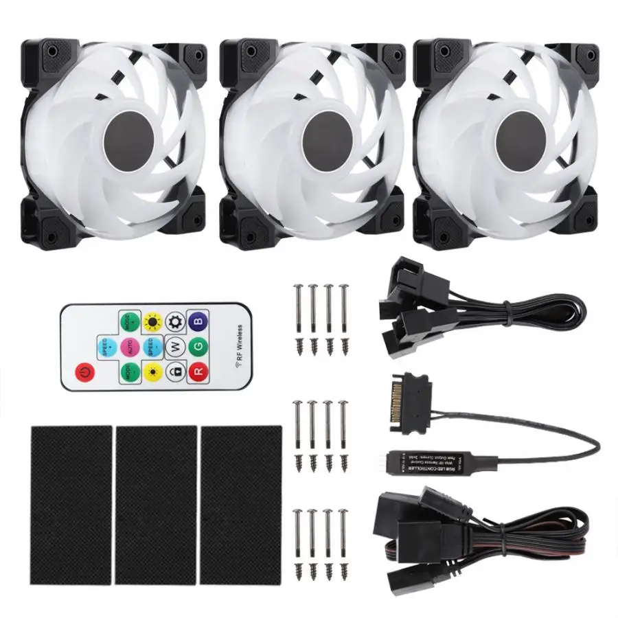 

220v ID-COOLING DF-12025-ARGB TRIO 5V 3-pin Rainbow RGB Temperature Control Chassis Fan