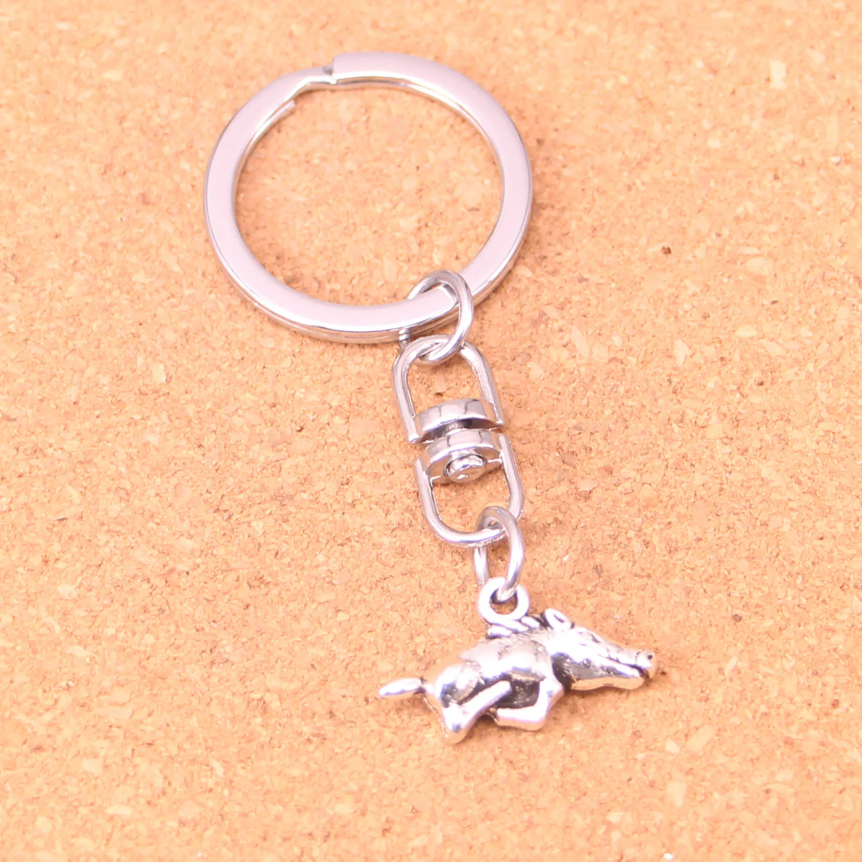 

New charming novelty Silver Color Metal Vintage boar Key Chains Accessory & Chrome plated Key Rings