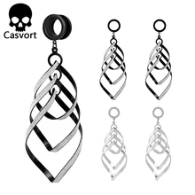 Casvort из нержавеющей стали винтовые беруши oreille Пирсинг туннели ювелирные изделия для тела Висячие расширители пара распродажа измерительные приборы