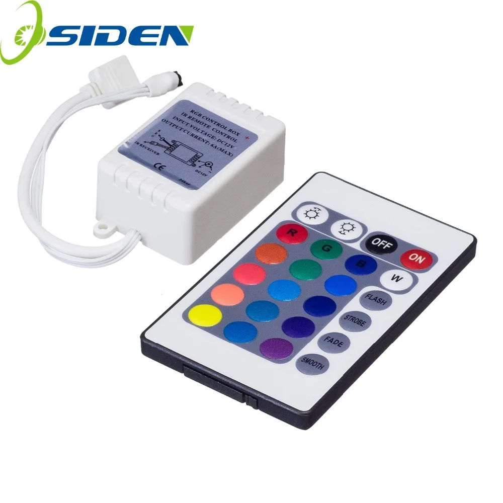 

OSIDEN Free By DHL DC12V 24 Keys IR Remote RGB Controller for SMD3528/5050 RGB LED Strip lights Mini Controller WithBattery