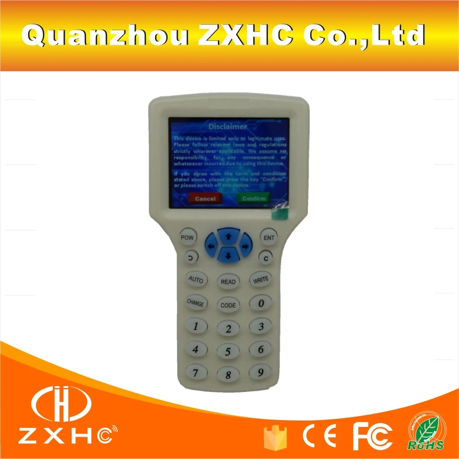 

English Language RFID Reader Writer Copier Duplicator IC/ID 10 Frequency With USB Cable For 125Khz 13.56Mhz Cards LCD Screen