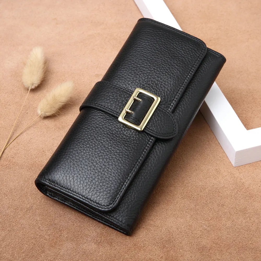 European and American style Cowhide Wallet for Women Genuine Leather