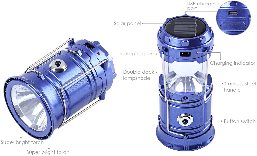7-LED Stretchy Camping Lantern Torch Flashlight Lamp Emergency Tool