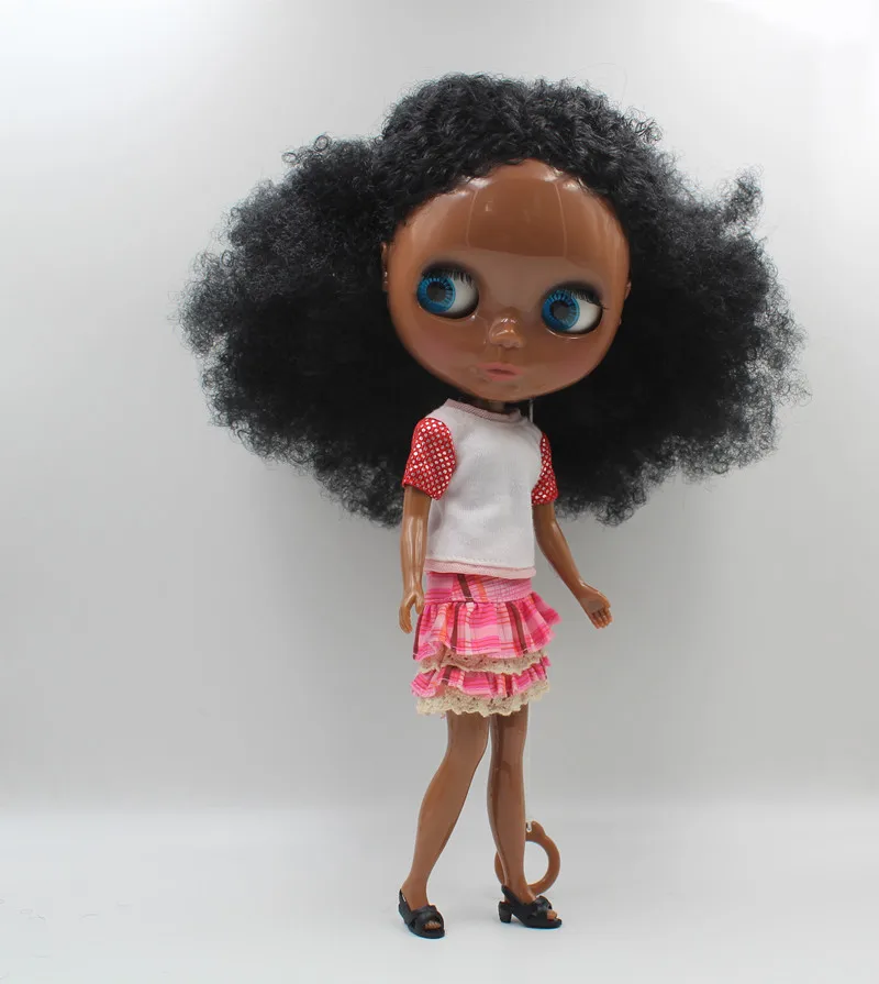 

Blyth doll Dark, wavy nude dolls with dark, dark skin and 7 joint DIY toy fashion dolls can change your hair.