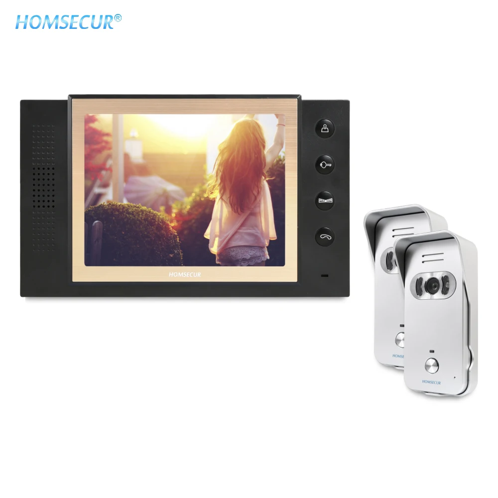 

HOMSECUR 8" Video Door Phone Intercom System+IR Night Vision 2C1M for House/Flat TC021-S+TM801-B