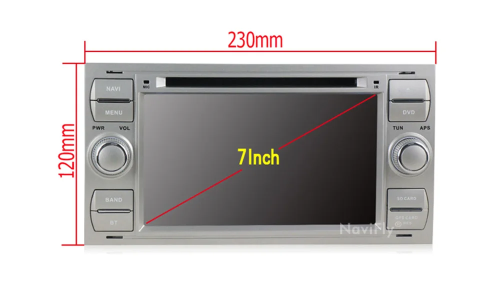 Cheap Navifly Free shipping! 7Inch 2din windows ce6.0 Car DVD Player For C-Max Connect Fiesta Fusion Galaxy Kuga Mondeo S-Max Focus 8