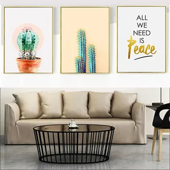 

Cactus Plant Home Decor Nordic Canvas A Painting Living Room Bedroom Wall Art Print Poster Picture Modern Flower Letter Quote