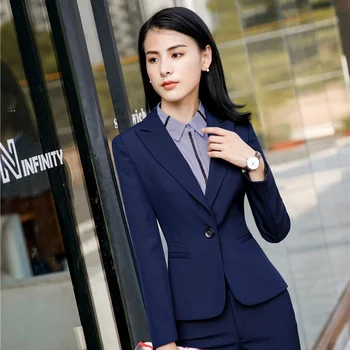 

Long Sleeve Fashion Blazers and Jackets Coat Business Women Autumn Winter Uniform Styles Female Tops Outwear Ladies Office