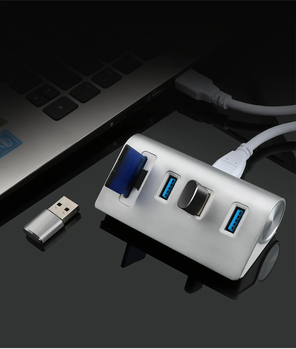 Rocketek USB HUB высокая Скорость Алюминий 3 Порты и разъёмы ЗАО хабы USB 3.0/Power interfac с TF SD Card Reader для iMac ноутбук MacBook Air