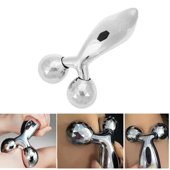 

3D Rolle Facial Massager 360 Rotate Silver Thin Face Full Body Shape Massager Lifting Wrinkle Remover Massage Relaxation Tool