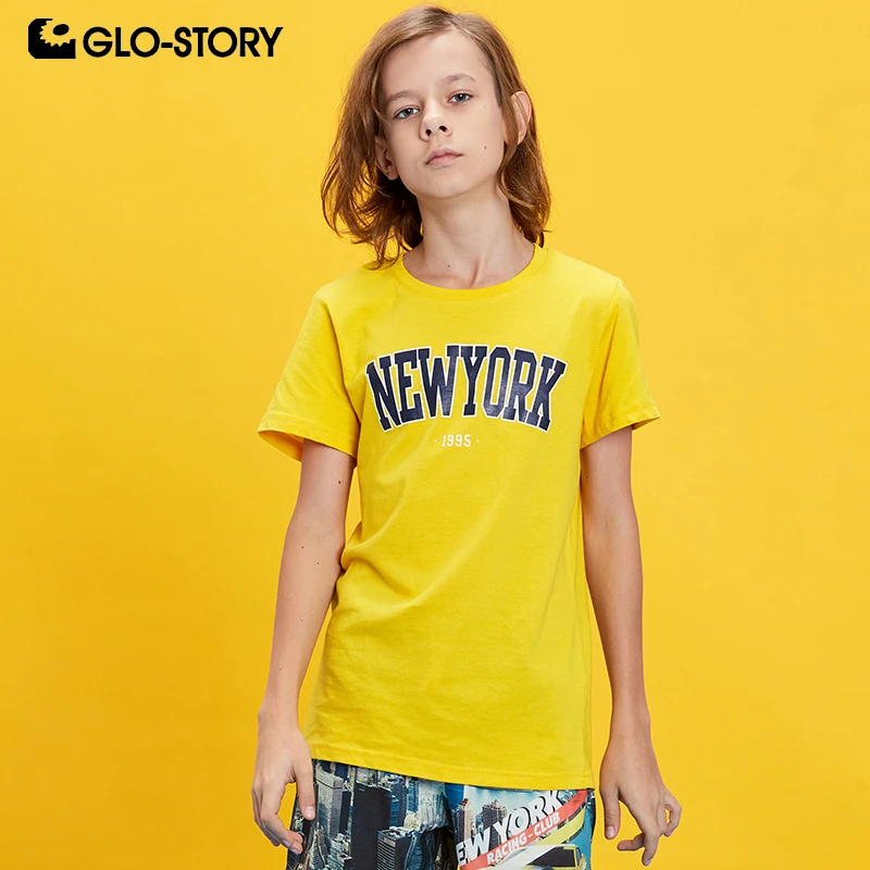 

GLO-STORY Kids Boys 2019 Basic Streetwear Fashion Short Sleeve Summer T-shirts Children Boy Cotton Tee Tops BPO-7290