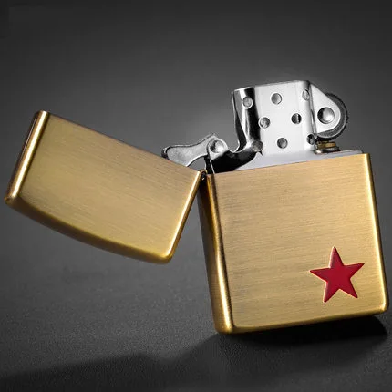 38*59 мм CCCP СССР Золото Серебро керосиновая Зажигалка Красная звезда мини